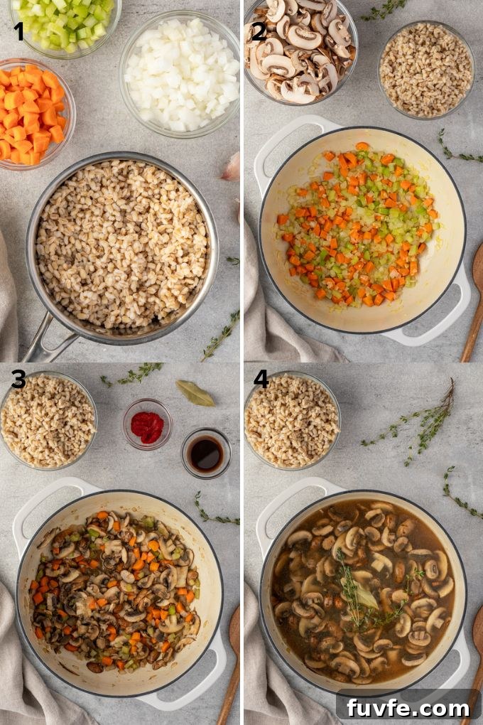 How to make mushroom barley soup