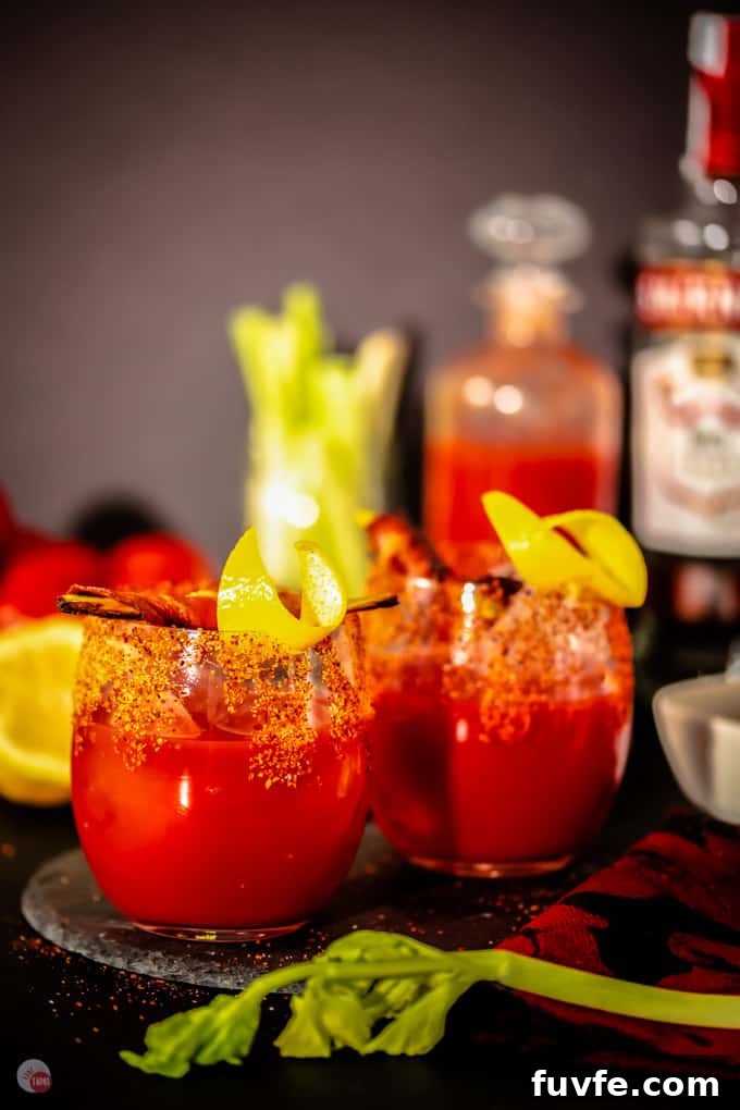two bloody mary cocktails