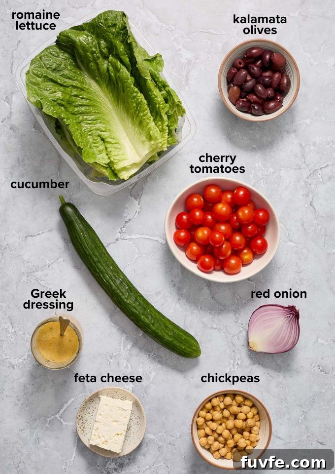 Mediterranean salad recipe ingredients.