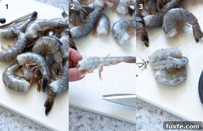 Grilled Chili-Lime Shrimp Skewers Recipe 5 How to peel and devein shrimp collage