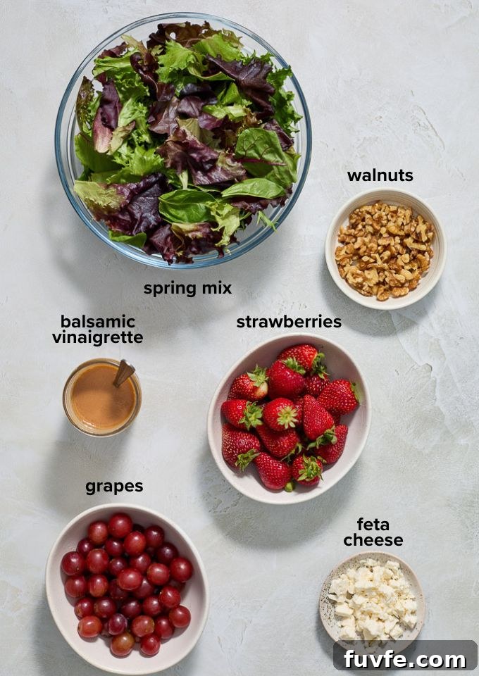 Strawberry Feta Spinach Salad with Balsamic Glaze 4 Strawberry feta salad recipe ingredients.