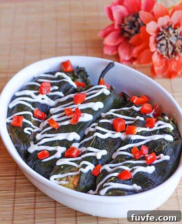 Mexican Chiles Rellenos with Chickpeas