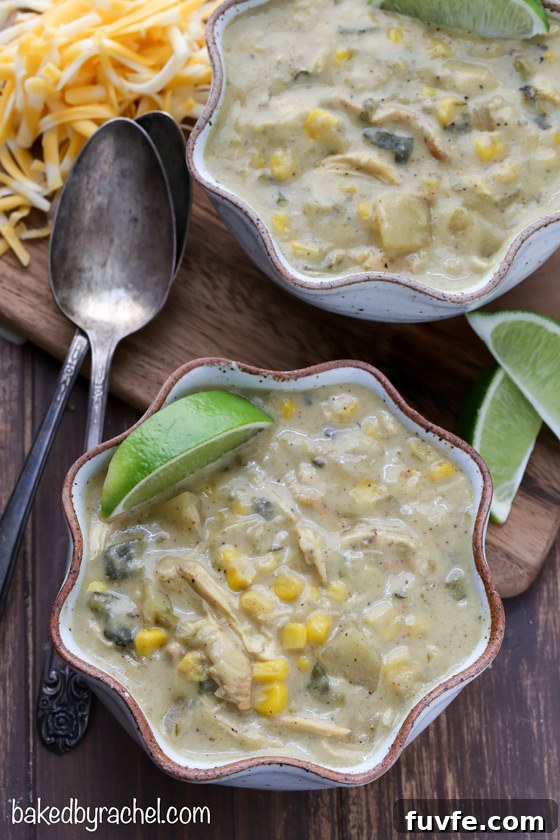 Slow Cooker Roasted Poblano and Corn Soup