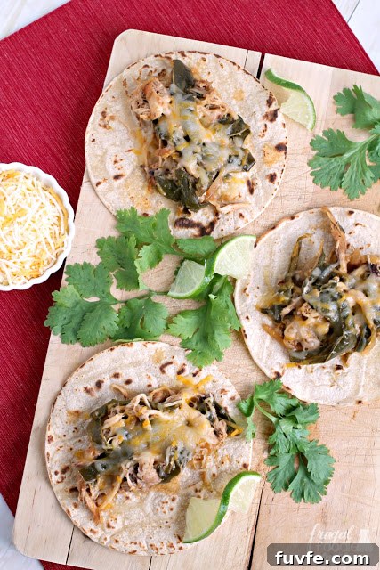 Slow Cooker Chipotle Chicken & Poblano Street Tacos