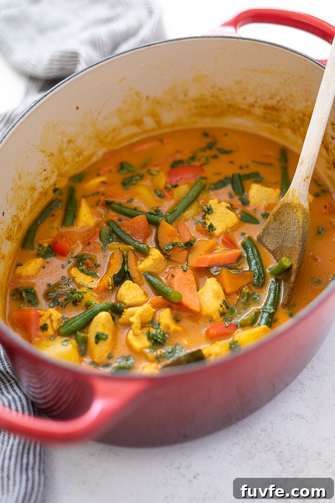 Pumpkin curry in a Dutch oven