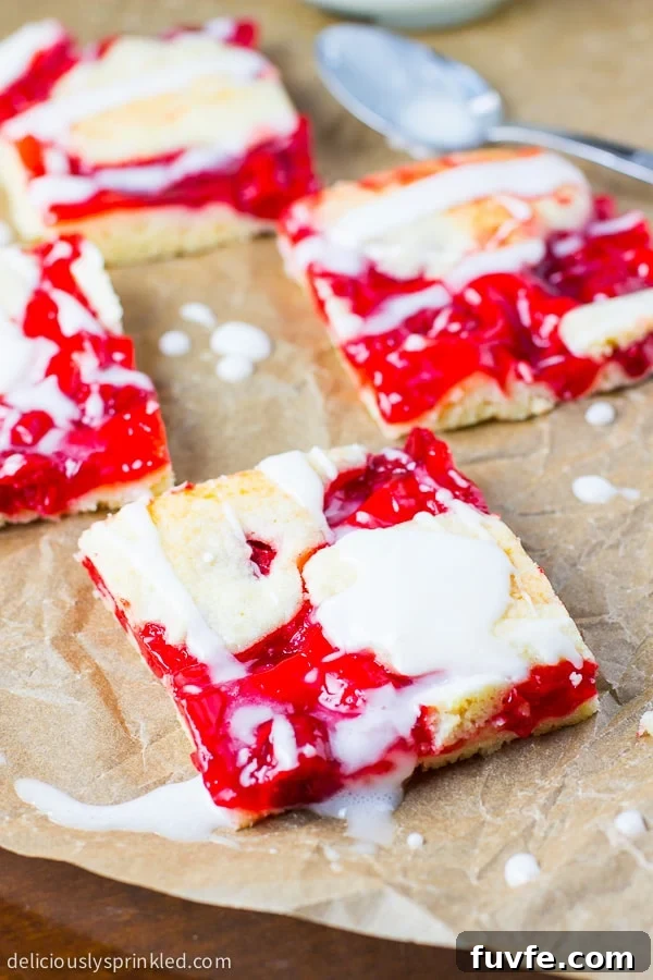 Cherry Bars with Vanilla Glaze