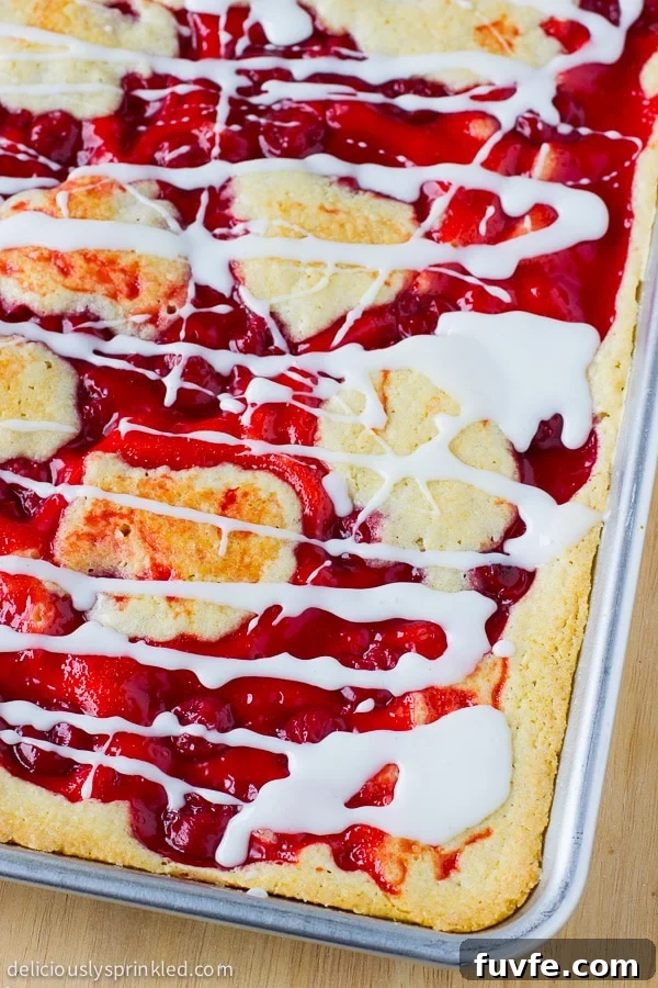 Cherry Bars with Vanilla Glaze