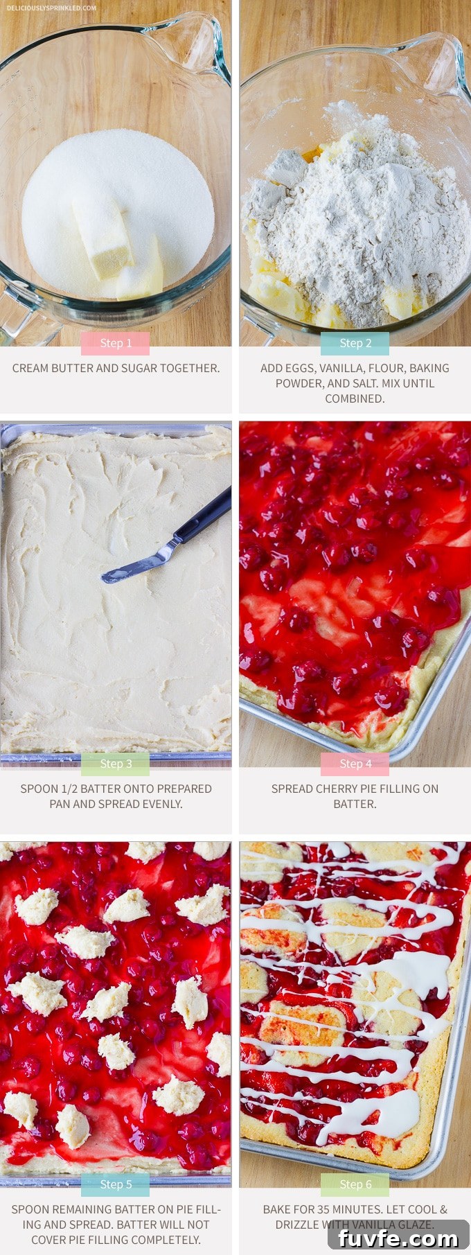 Cherry Bars with Vanilla Glaze