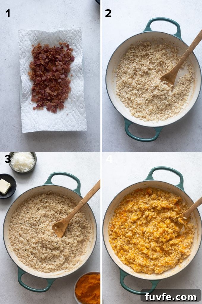 How to make pumpkin risotto.