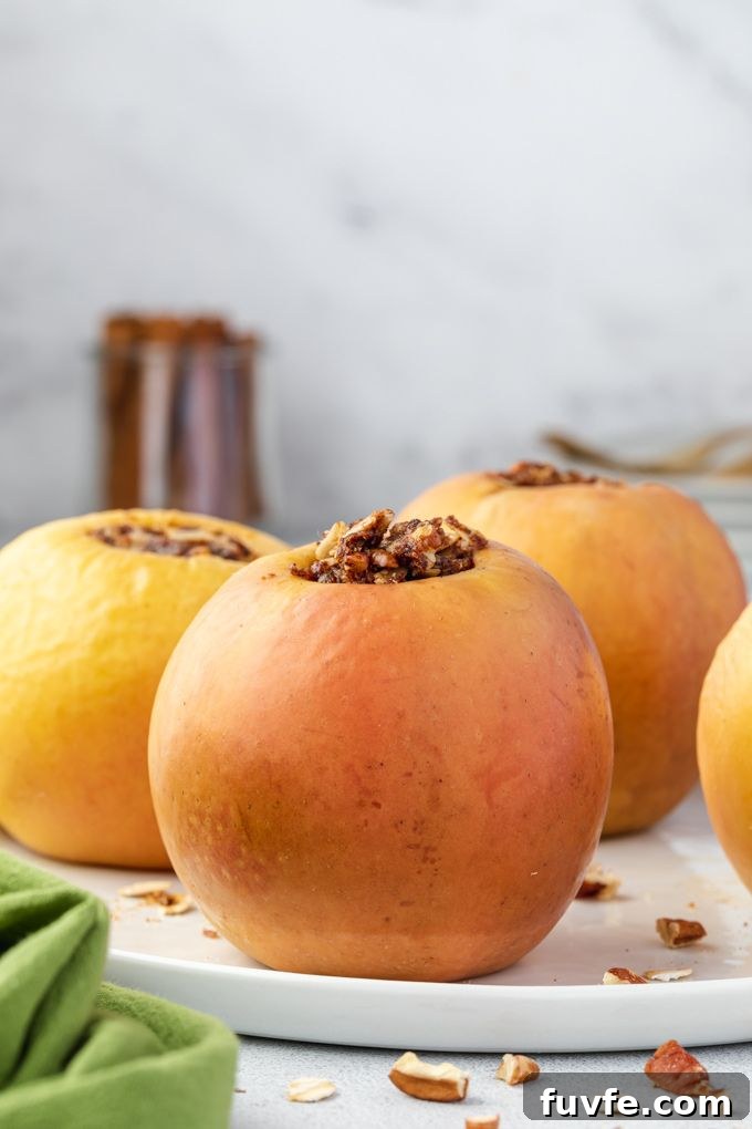 Baked apples on a serving plate