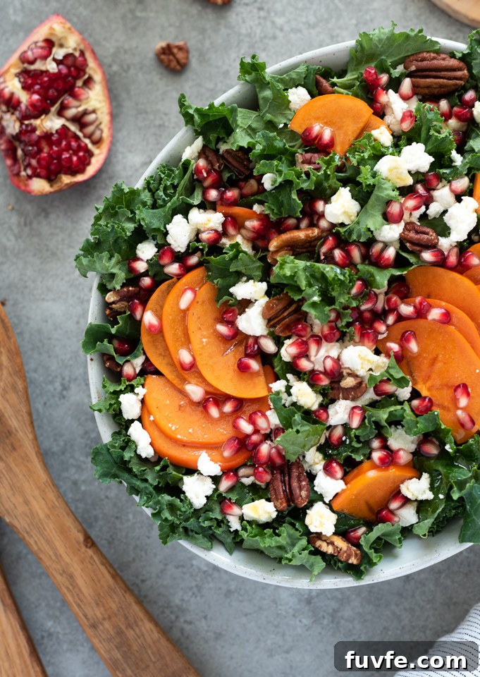 overhead shot of holiday salad in white bowl