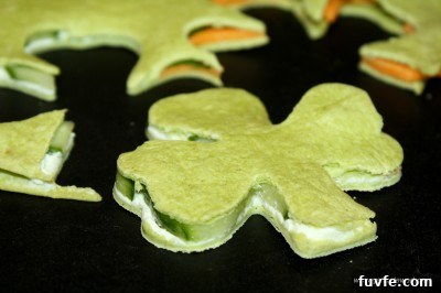 Shamrock Snacks to Celebrate St. Patrick's Day 8 cream cheese and cucumber shamrocks