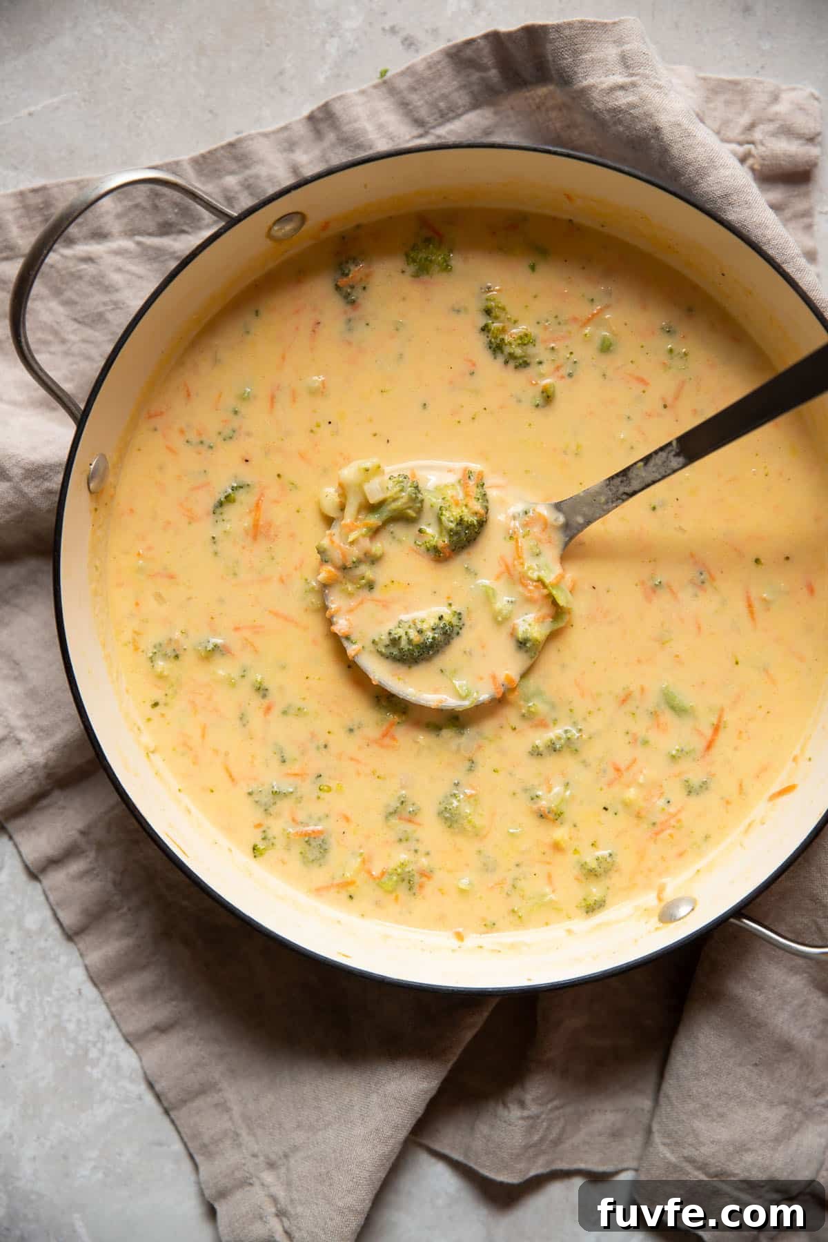 30-Minute Broccoli Cheddar Soup Recipe for Quick Comfort 4 broccoli cheese soup in a pot