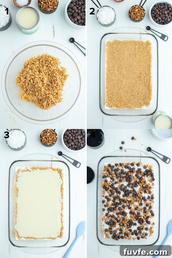 Irresistible Magic Cookie Bars Recipe - Seven Layer Bars 5 How to make magic bars