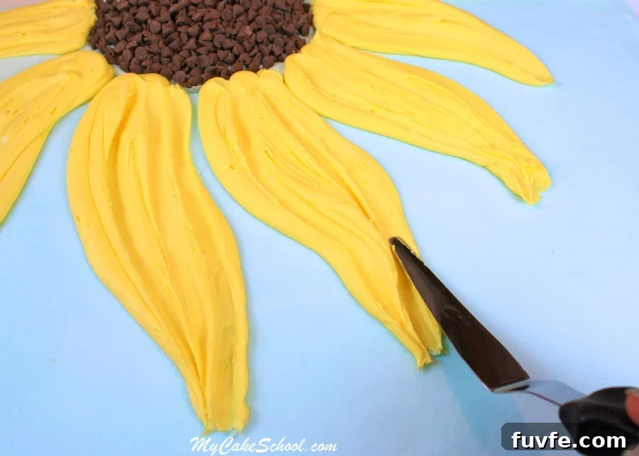 Adding texture to petals
