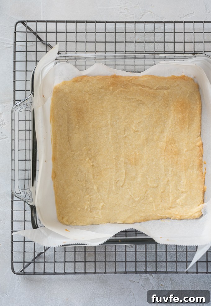 Zesty Key Lime Shortbread Bars Recipe 5 Baked shortbread crust for key lime bars.