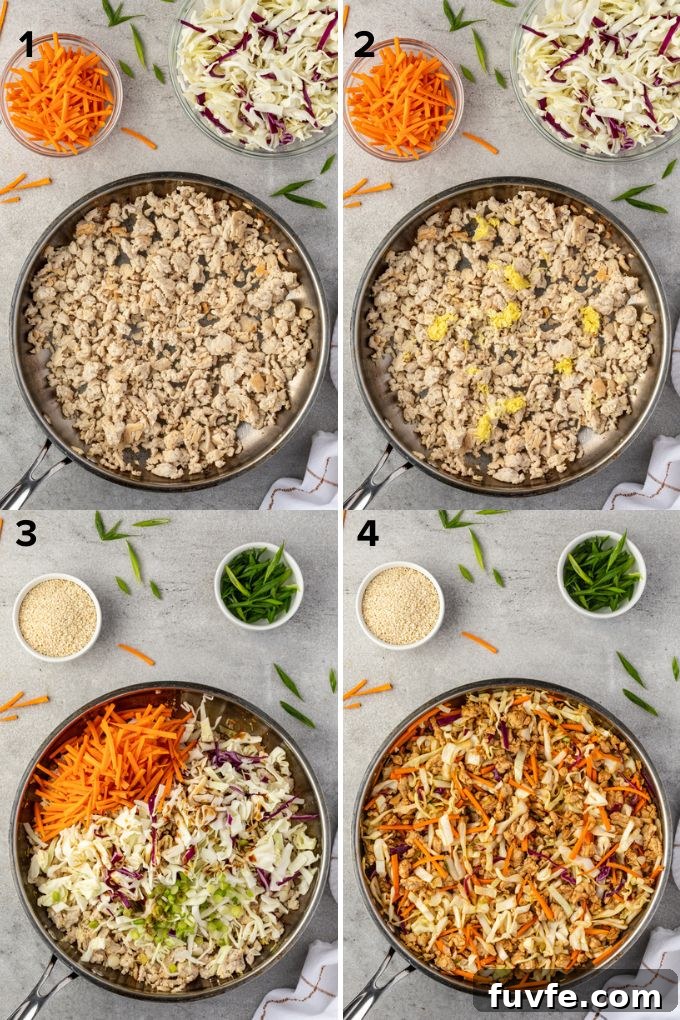 Egg Roll Bowl Recipe: Asian-Style Stir-Fry 5 How to make an egg roll bowl