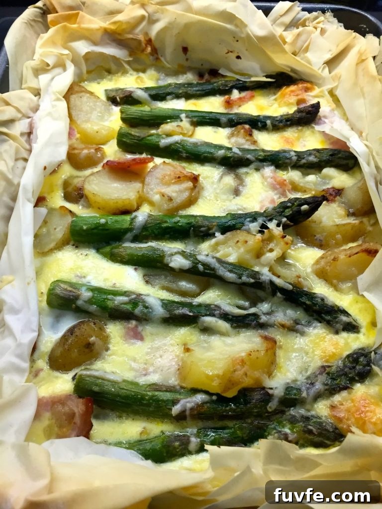 Asparagus & Jersey Royals Filo Tart