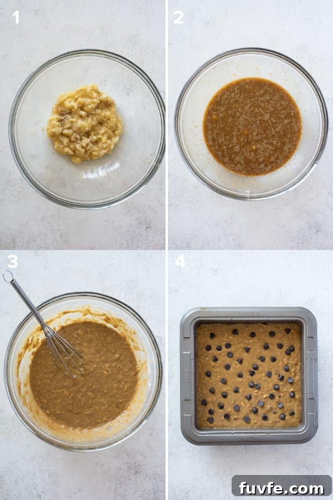 Moist Banana Snack Cake Recipe for Lunchboxes 4 How to make banana oat cake.