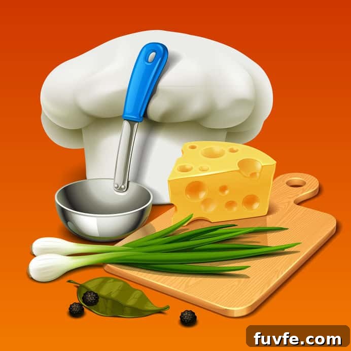 Vegan Cream of Celery Soup Recipe — Smooth, Savory, Dairy-Free 4 graphic of countertop with chef hat