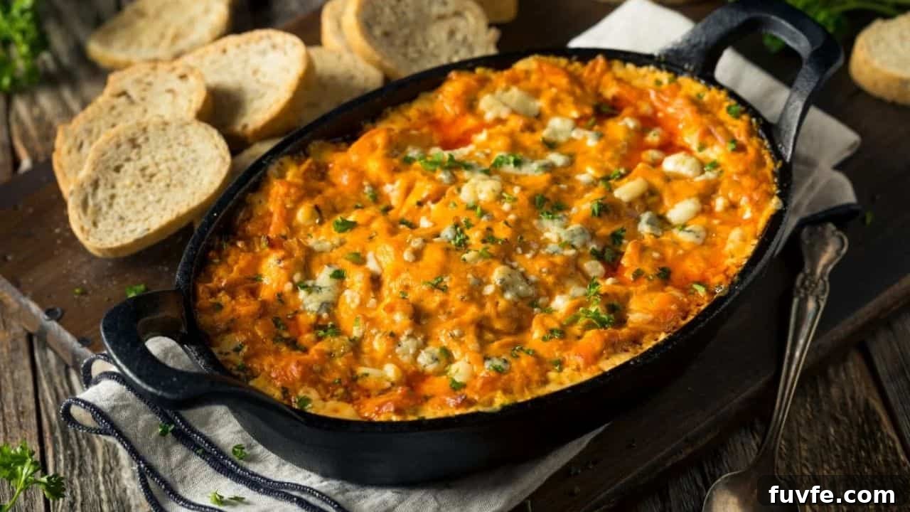Spicy Buffalo Chicken Dip.