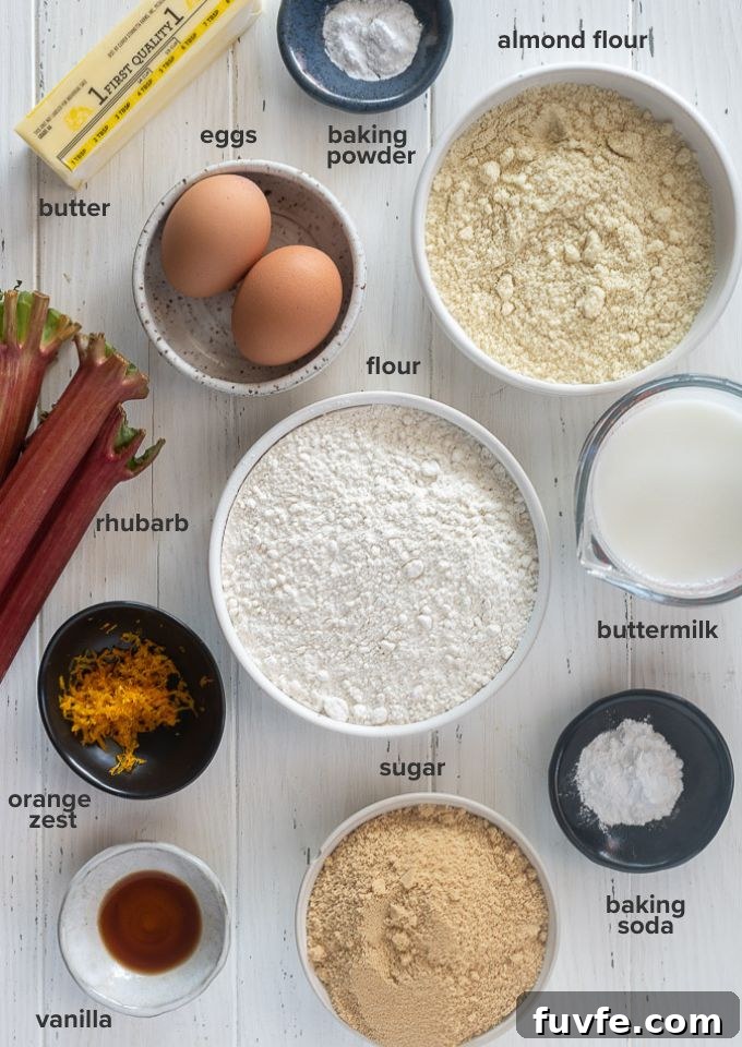 Rhubarb cake recipe ingredients