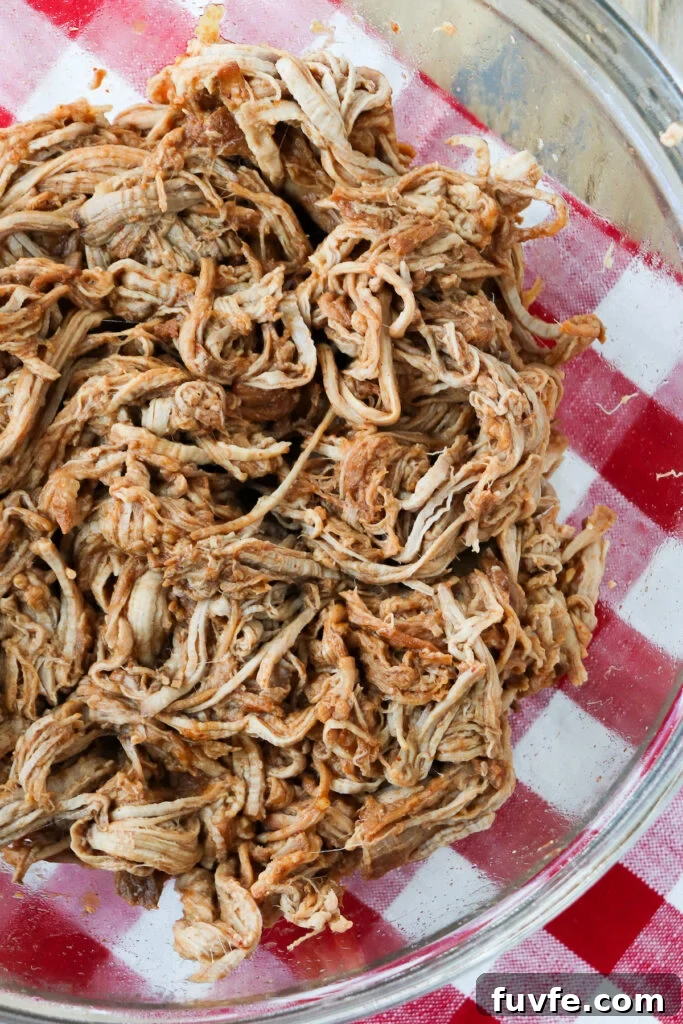 shredded cooked pulled pork tenderloin