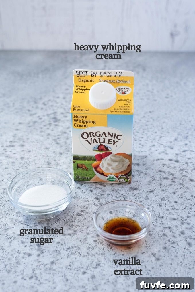 How to Make Homemade Whipped Cream for Stable, Fluffy Results 4 Homemade whipped cream recipe ingredients