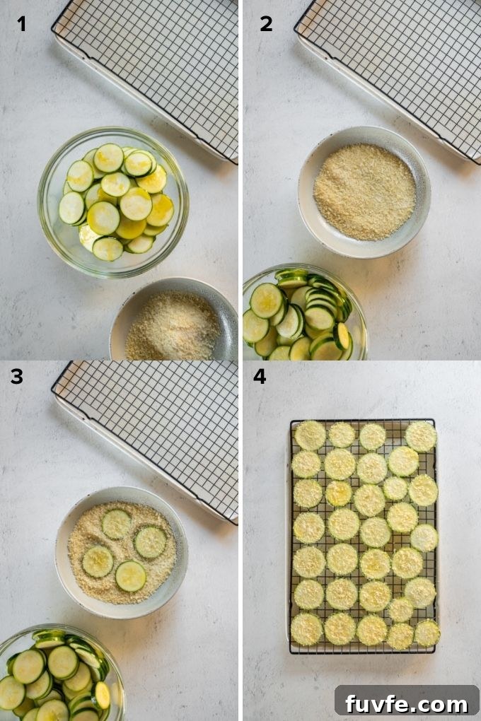 Crispy Oven-Baked Zucchini Chips Recipe 5 How to make oven baked zucchini chips collage