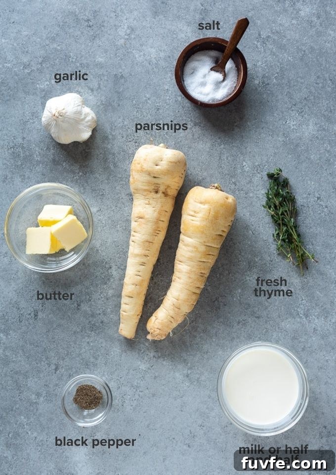 How to Make Creamy Parsnip Puree 4 Parsnip puree recipe ingredients