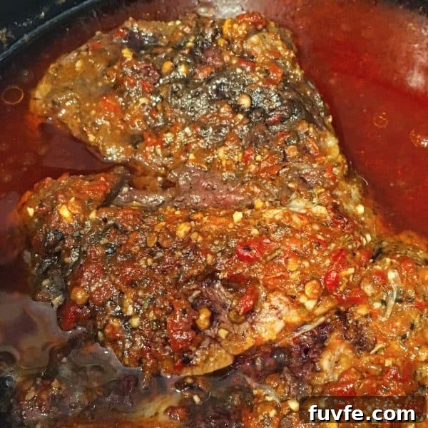 Cooked Roast beef in slow cooker