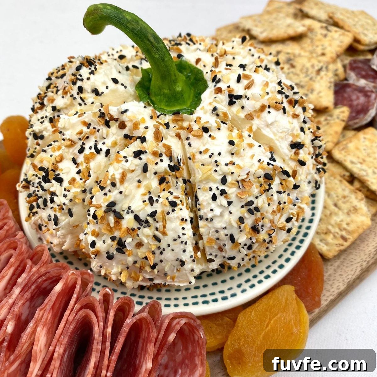 27 Gorgeous Thanksgiving Charcuterie Board Ideas for Entertaining 22 20. Pumpkin Shaped Cheeseball