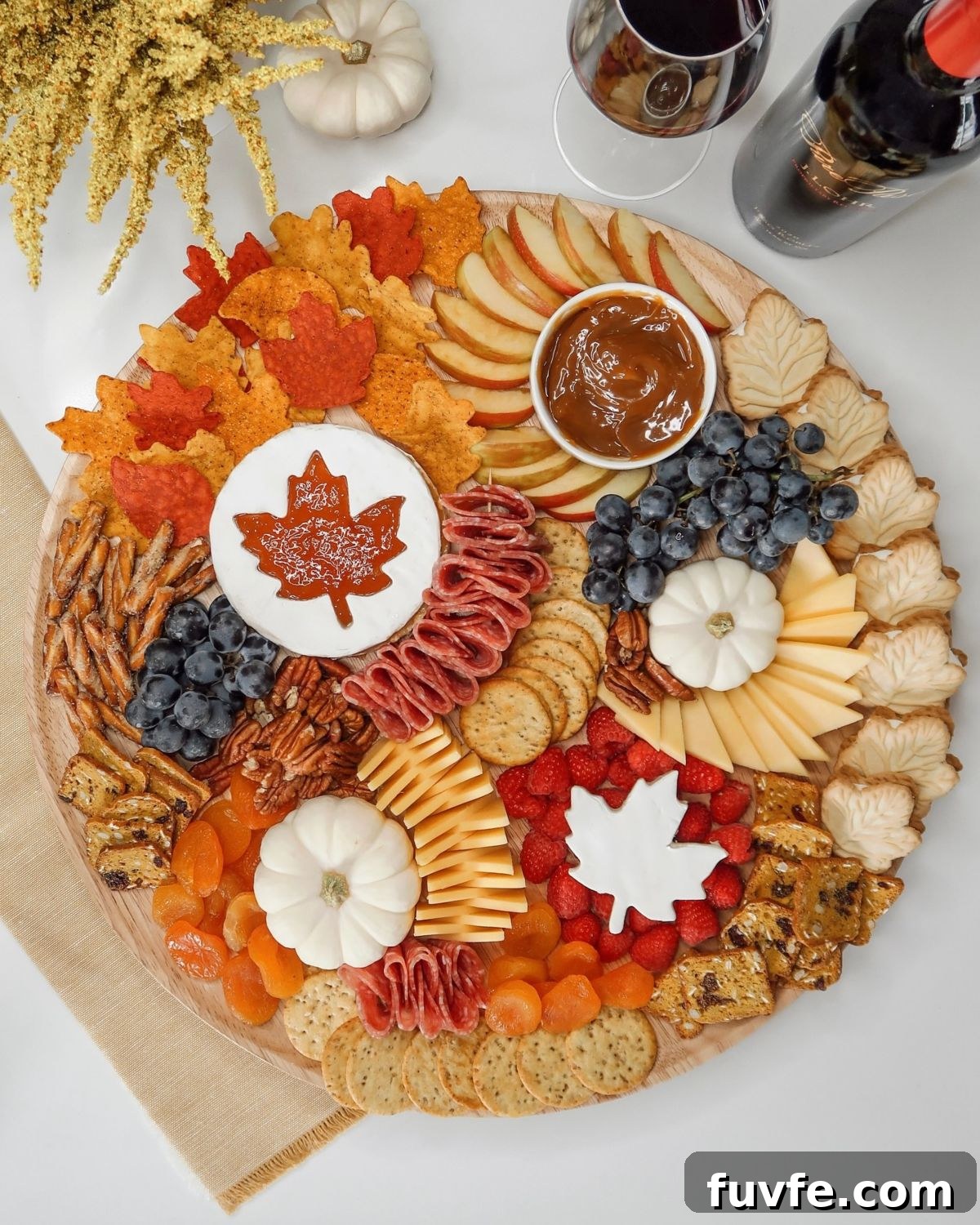 27 Gorgeous Thanksgiving Charcuterie Board Ideas for Entertaining 25 23. Leaf Cheese