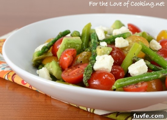Asparagus, Tomato, Avocado Salad with Feta Asparagus, Tomato, Avocado Salad with Feta