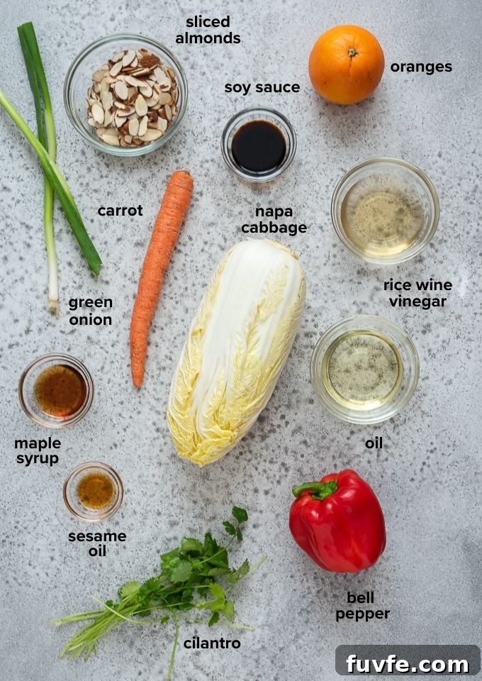 Napa cabbage salad ingredients