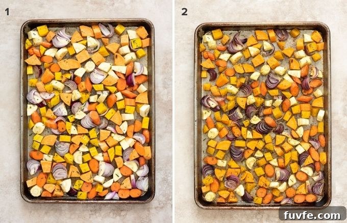 How to make roasted root vegetables collage