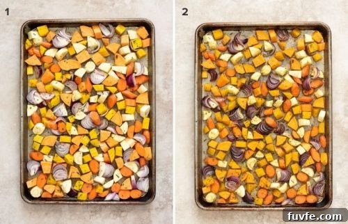 How to make roasted root vegetables collage