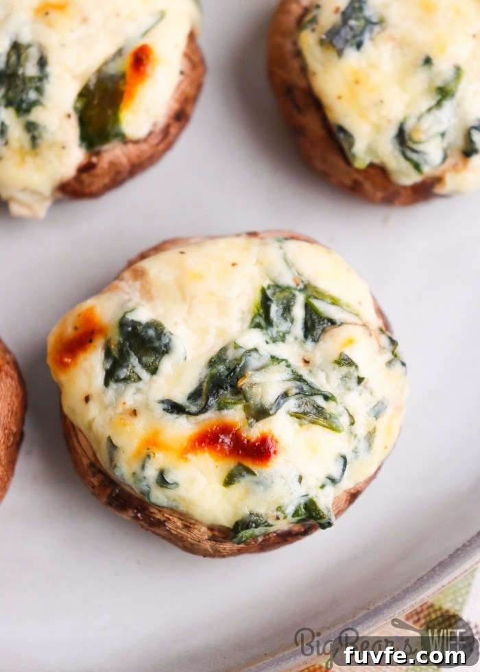stuffed Garlic Spinach Dip Stuffed Mushrooms