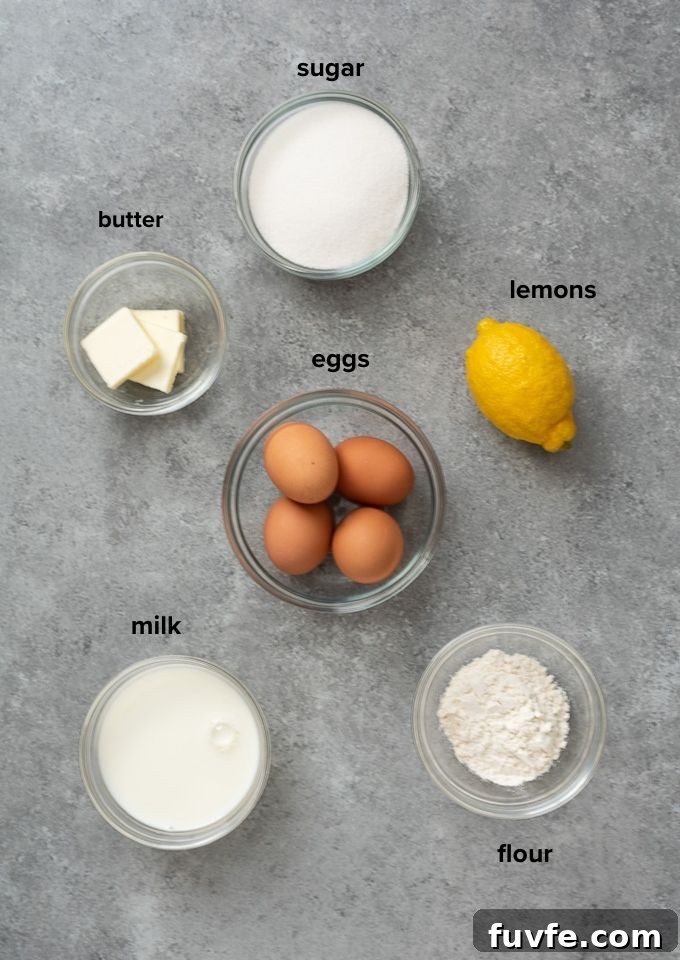 Lemon pudding cake ingredients