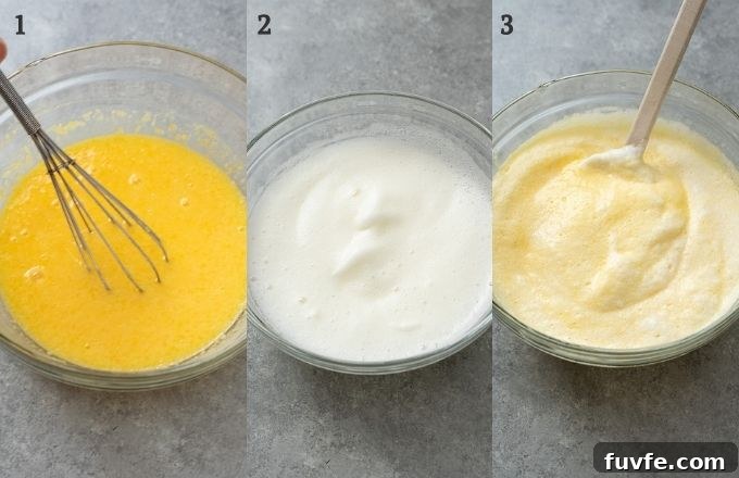 Steps to make lemon pudding cake batter