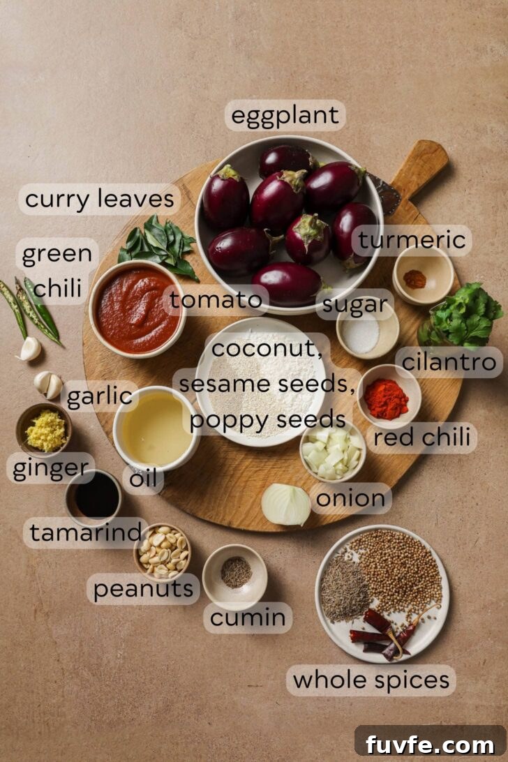Ingredients for Bagare Baingan.