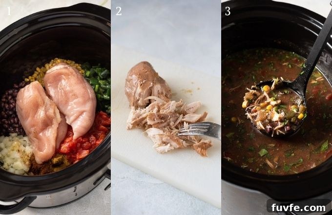 Slow Cooker Chicken Tortilla Soup Recipe with Avocado and Lime 4 Slow cooker chicken tortilla soup recipe collage