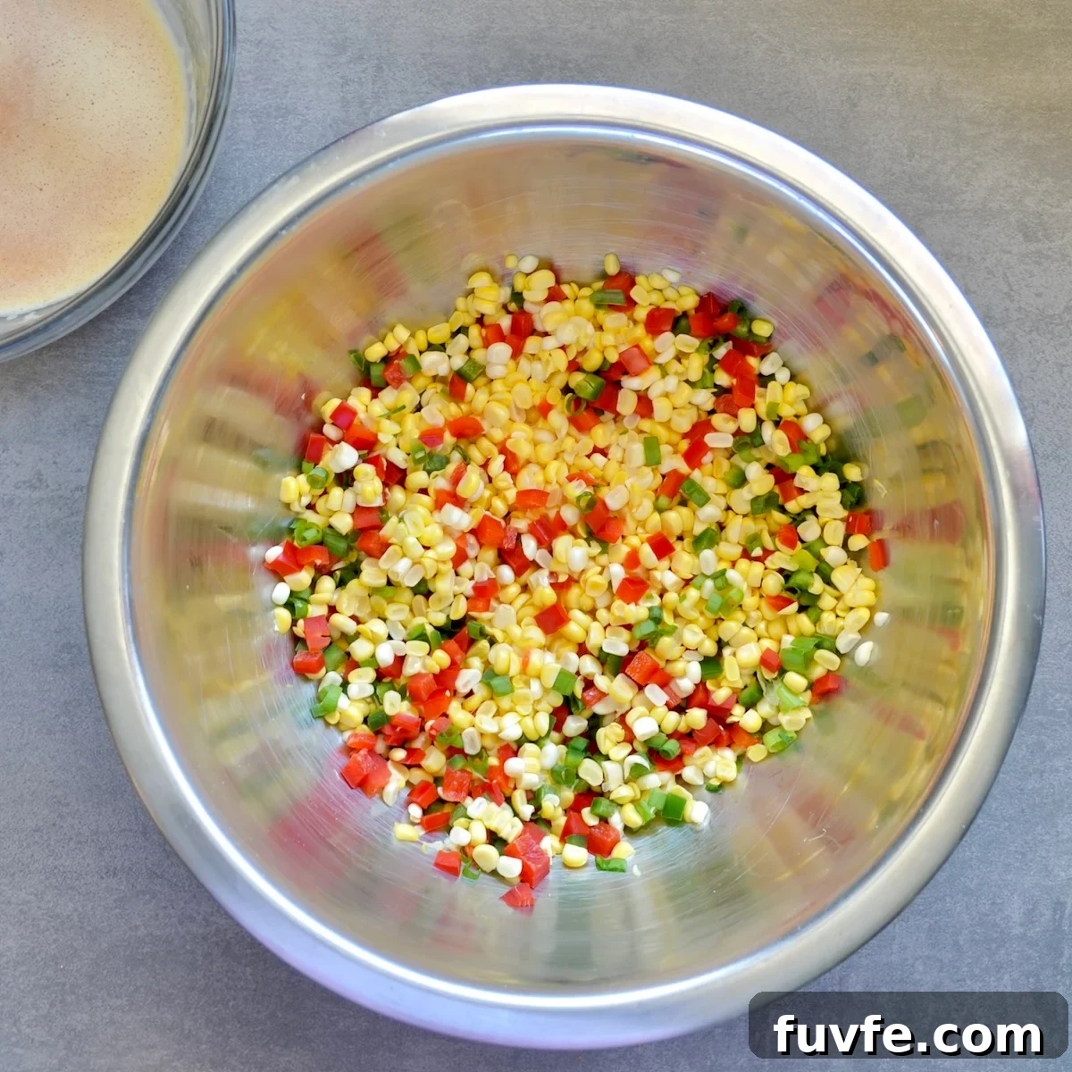 Corn Fritters Recipe with WW Points and Smart Serving Tips 4 Chopped veggies for corn fritter batter