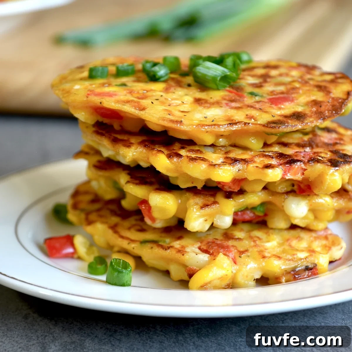 Corn Fritters Recipe with WW Points and Smart Serving Tips 6 Close up of weight watchers corn fritters