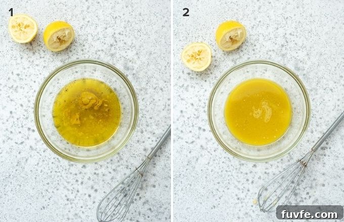 How to make lemon vinaigrette collage