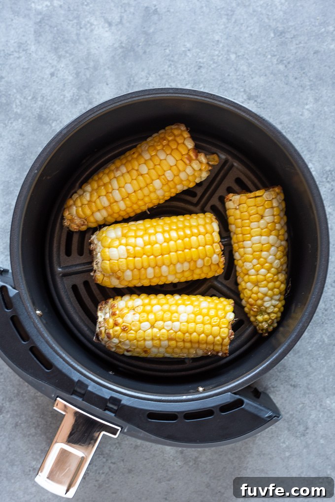 Corn on the cob in the air fryer