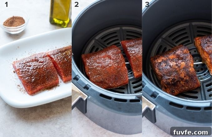 How to cook salmon in air fryer collage