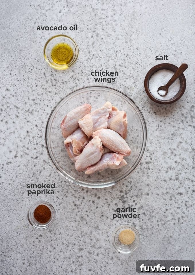 Air fryer chicken wings recipe ingredients