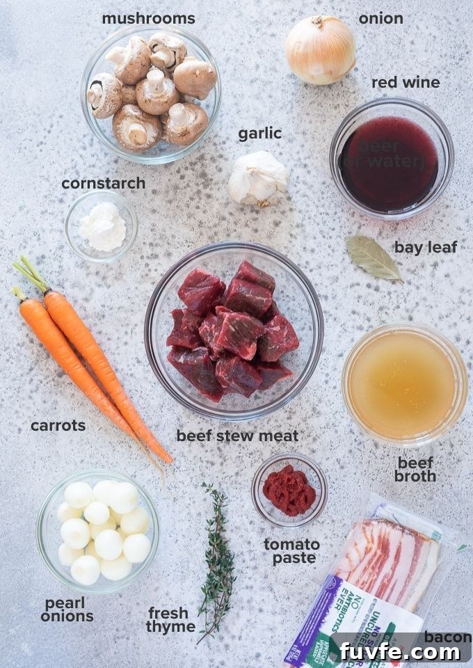Instant Pot Beef Bourguignon Recipe 4 Beef bourguignon recipe ingredients