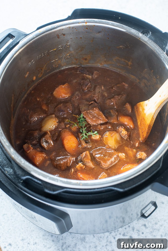 Instant Pot Beef Bourguignon Recipe 6 Instant pot beef bourguignon in the Instant Pot